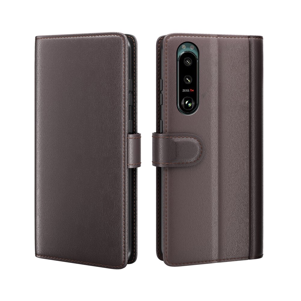 Ekte Lærveske Sony Xperia 5 III Brun