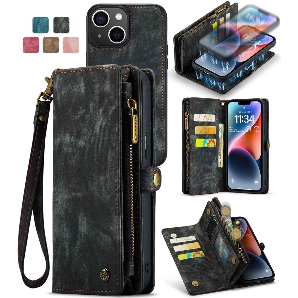 Multi-slot Lommeboksetui iPhone 13 Mini Grå