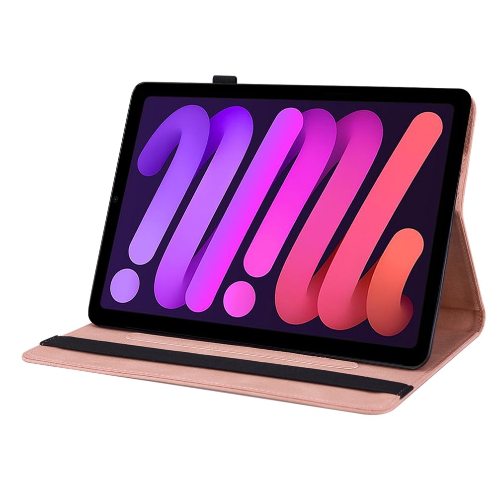 Lærveske Sommerfugler Apple iPad Mini 7th Gen (2024) Rosa