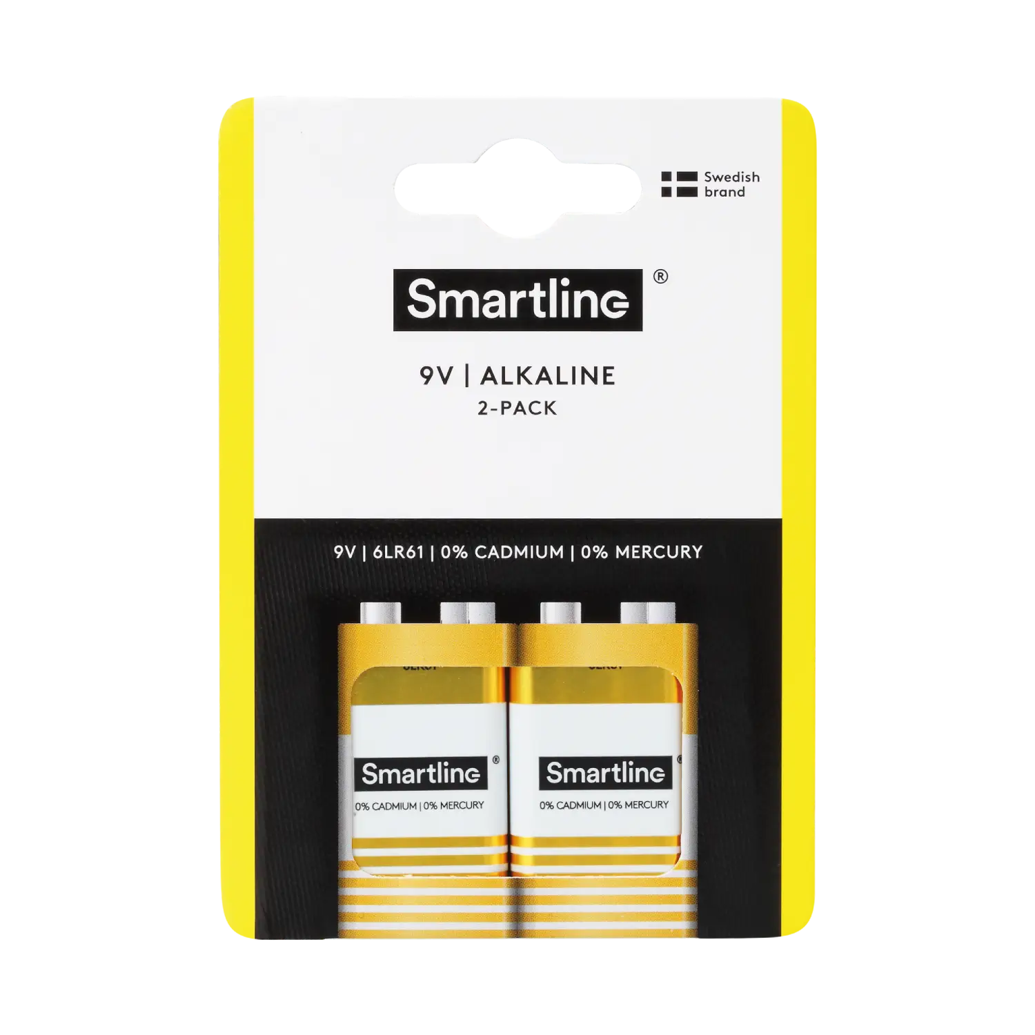 Alkaline 9V-batteri 6LR61 (2-pack)