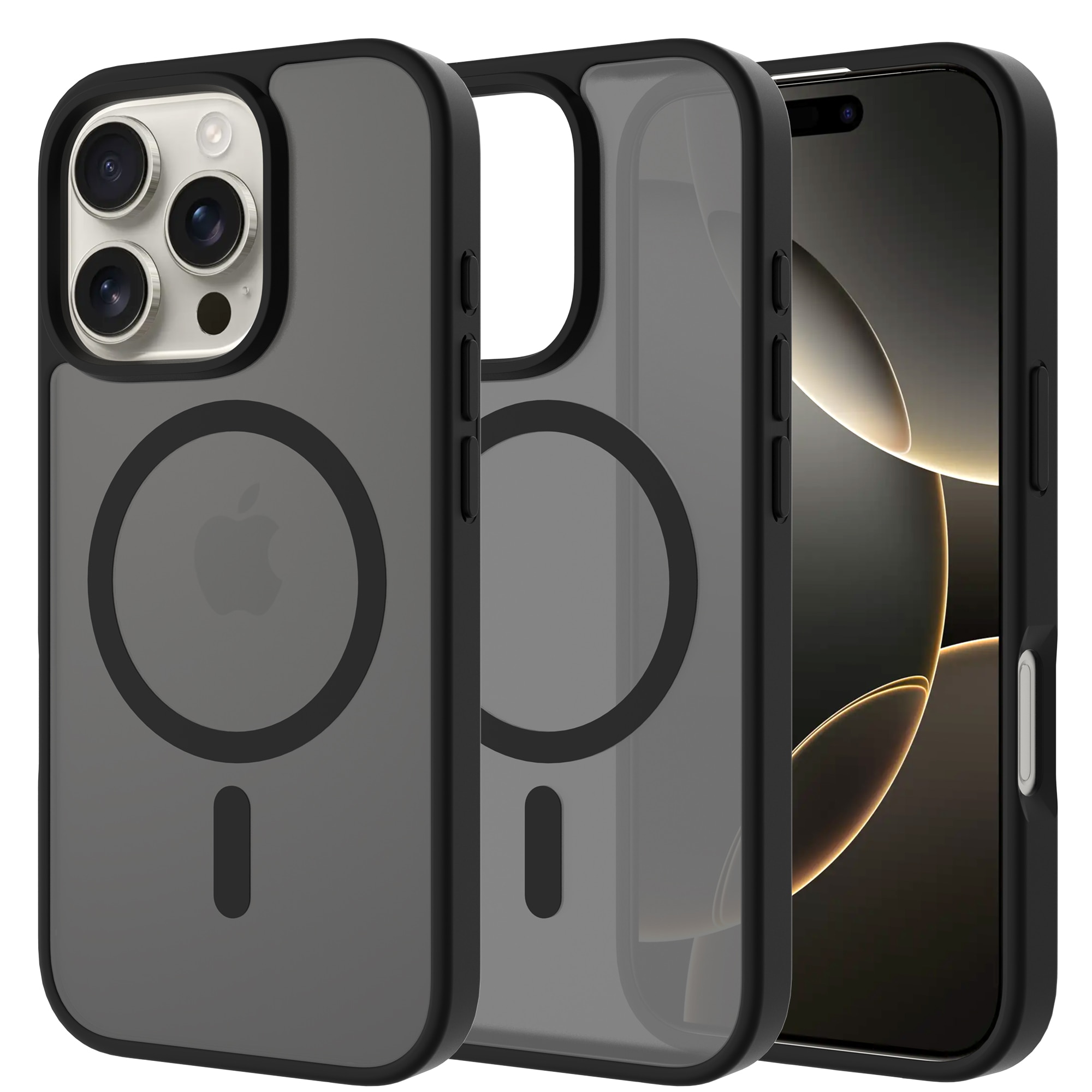 Magnetic Hybrid Deksel iPhone 14 Pro Frosted Black