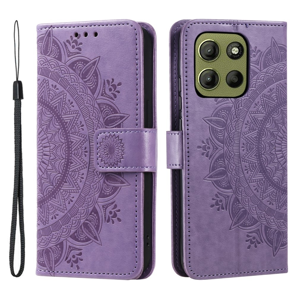 Lærveske Mandala Motorola Moto G15 Power lilla