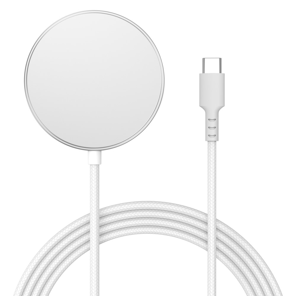 Apple iPhone 16 Plus Qi2 15W Magnetisk Trådløs Ladeplate hvit