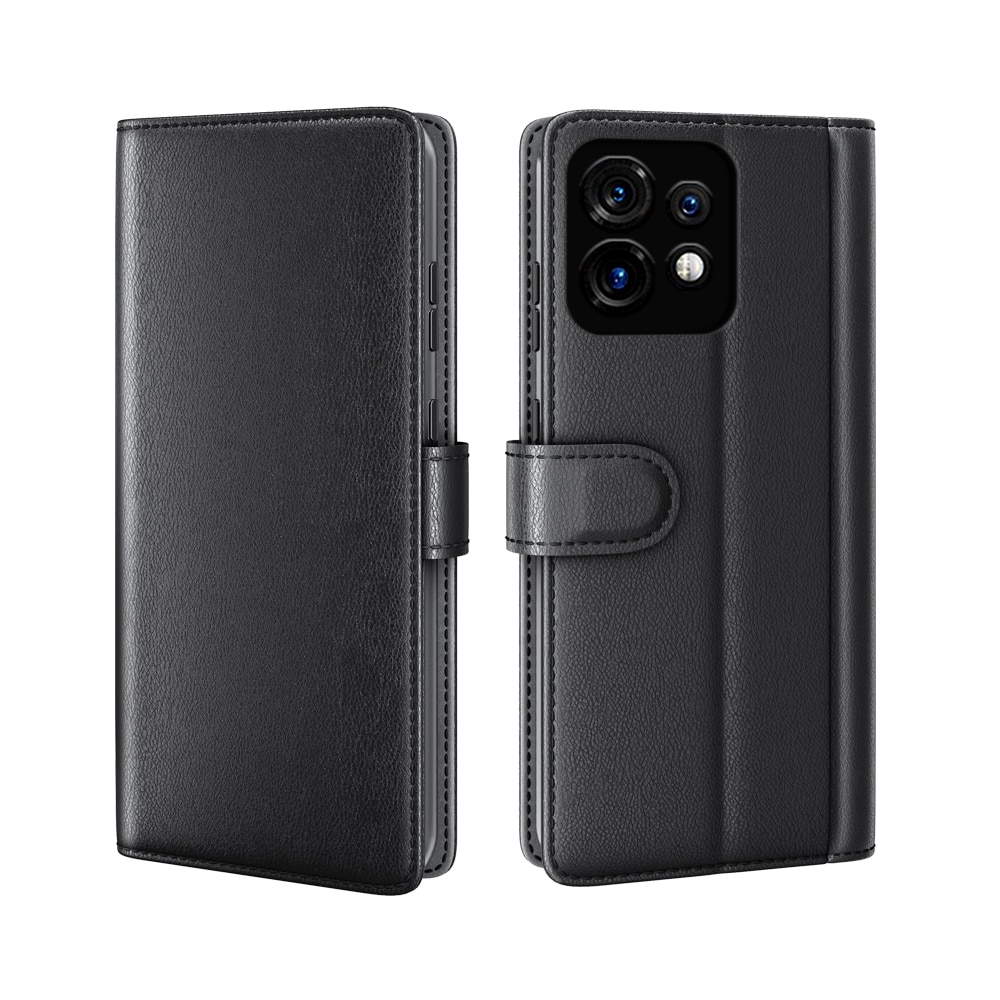 Ekte Lærveske Motorola Edge 40 Pro Svart