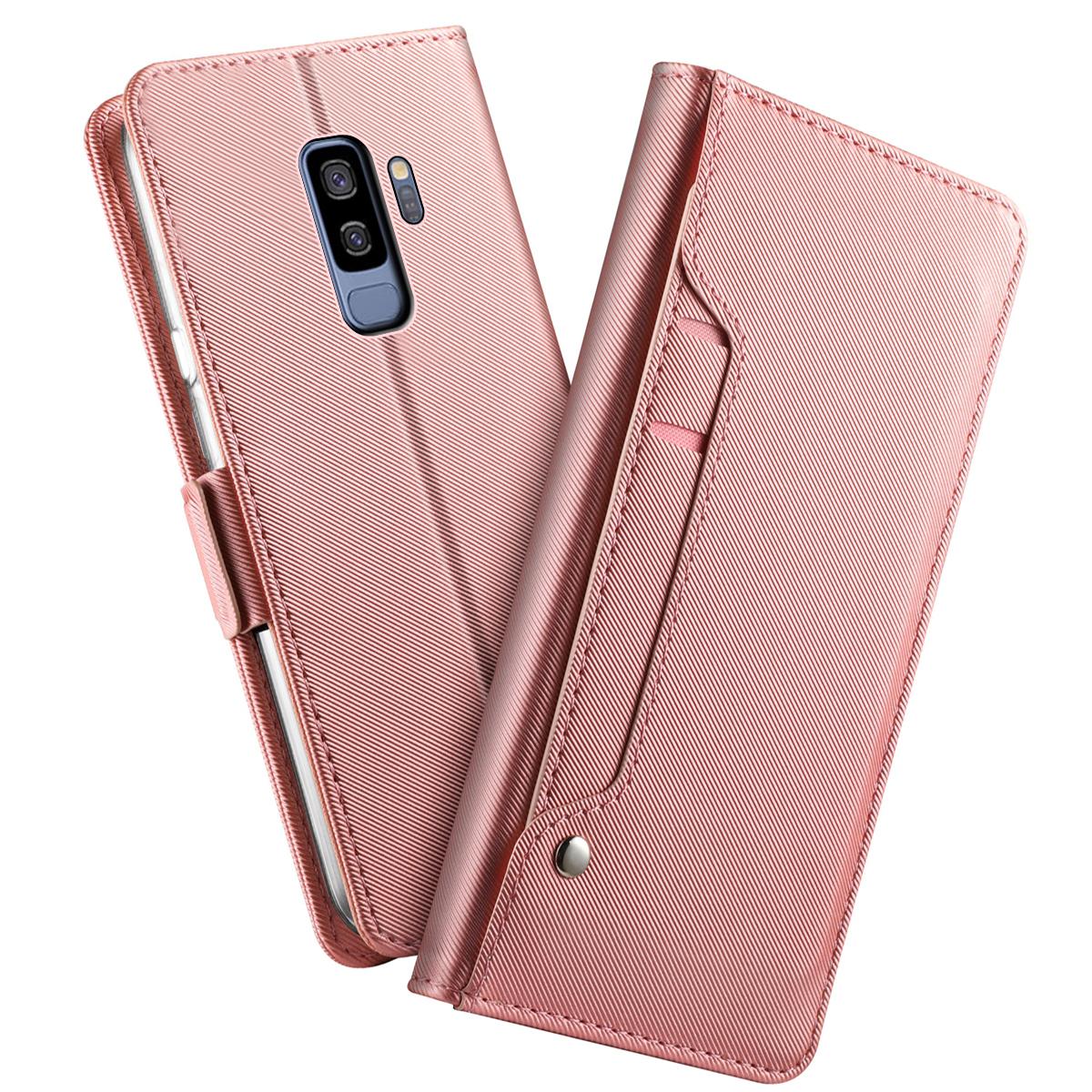 Lommebokdeksel Speil Galaxy S9 Plus Rosa Gull
